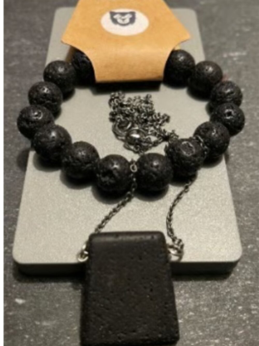 Lava Rock Necklace and Bracelet Bundle